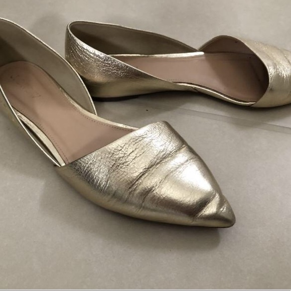 J. Crew Shoes - J Crew | Gold D’Orsay Flats